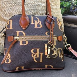 Dooney & Bourke Monogram Satchel with shoulder strap.